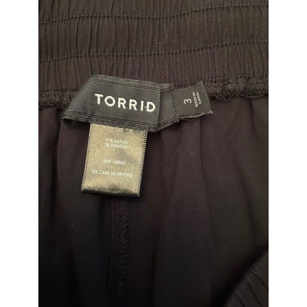Torrid Cargo Jogger Pants Women 3X Black Tapered Rayon Blend Pocket Gorpcore - Picture 7 of 8